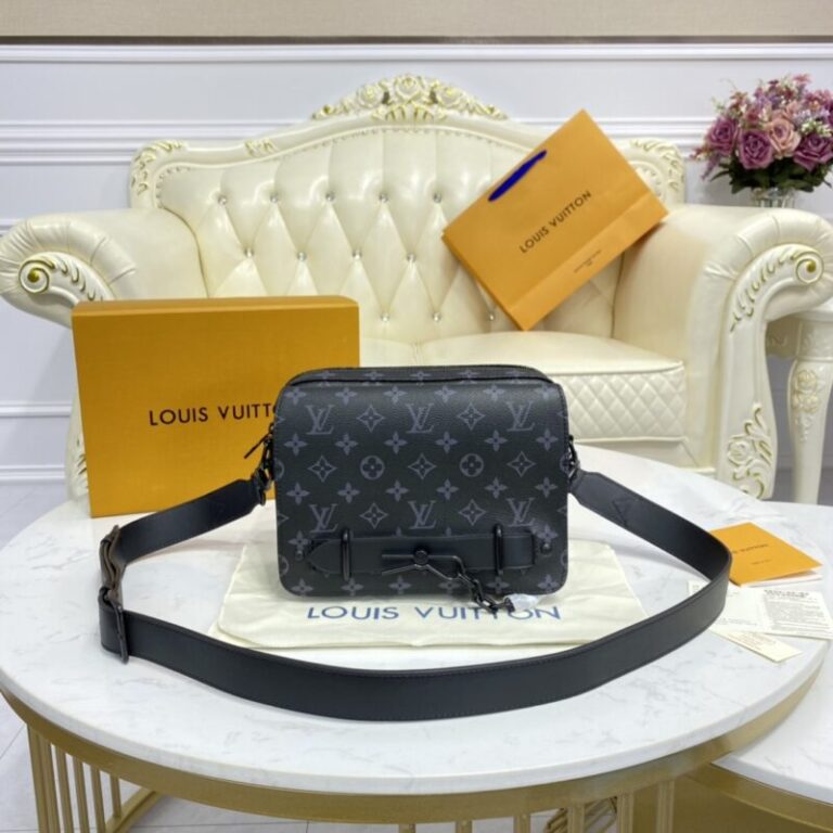 Replica Louis Vuitton Steamer Messenger Black Canvas - Best Fake Designer Bags