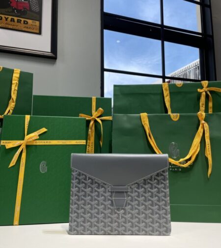 Replica Goyard Camond Pouch Grey - Best Fake Designer Bags