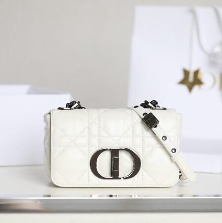 Replica Dior Caro Bag White Gunmetal - Best Fake Designer Bags