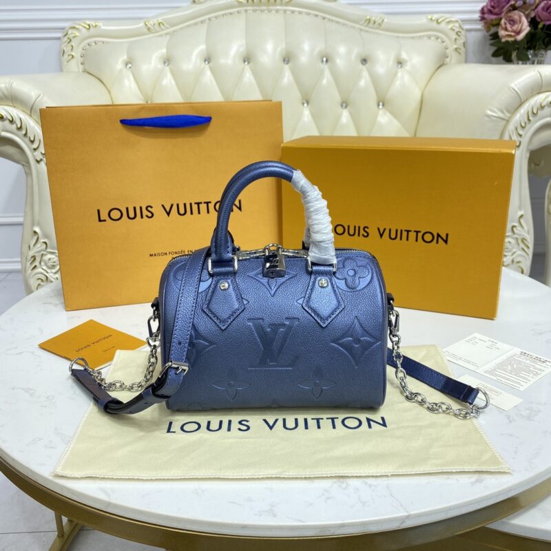 Replica Louis Vuitton Speedy Bandouliere 20 Dark Blue - Best Fake Designer Bags