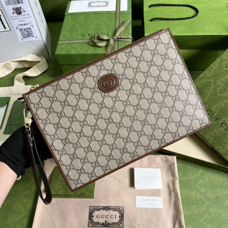 Replica Gucci  Ophidia  Clutch Brown - Best Fake Designer Bags