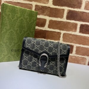 Replica Gucci Dionysus  GG Chain Wallet  Denim Black - Best Fake Designer Bags