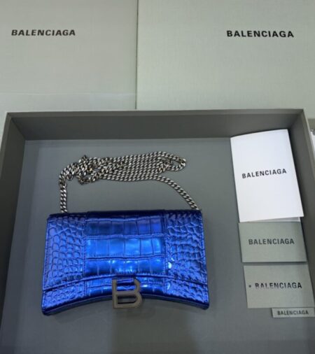 Replica Balenciaga Hourglass On Chain Blue - Best Fake Designer Bags