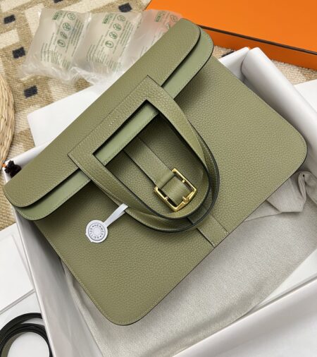 Replica Hermes Halzan  Green - Best Fake Designer Bags