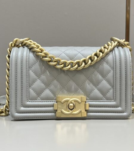Replica CHANEL Le Boy  Grey Gold - Best Fake Designer Bags