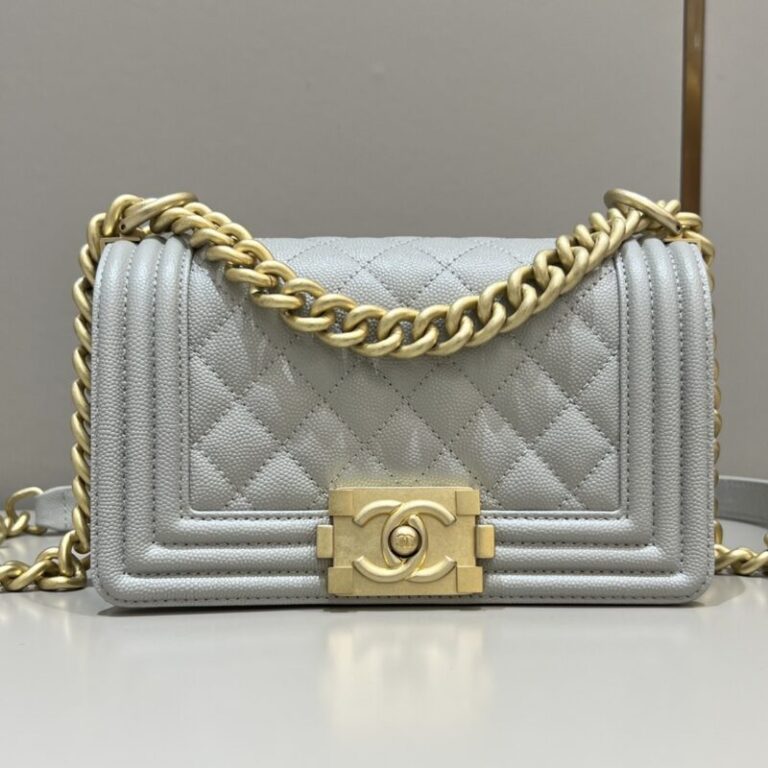 Replica CHANEL Le Boy  Grey Gold - Best Fake Designer Bags