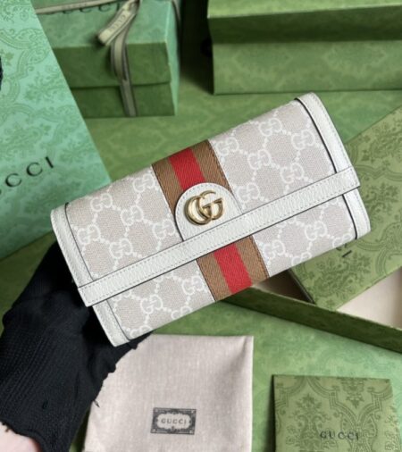 Replica Gucci  Ophidia Long Wallet White - Best Fake Designer Bags