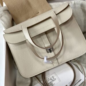 Replica Hermes Halzan  White - Best Fake Designer Bags
