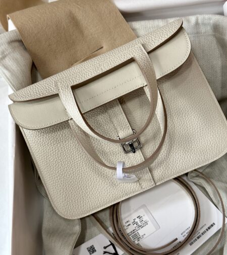 Replica Hermes Halzan  White - Best Fake Designer Bags