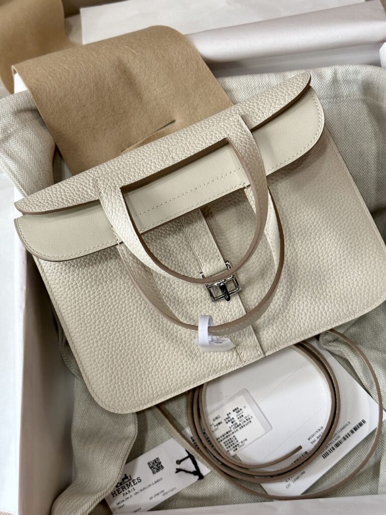 Replica Hermes Halzan  White - Best Fake Designer Bags