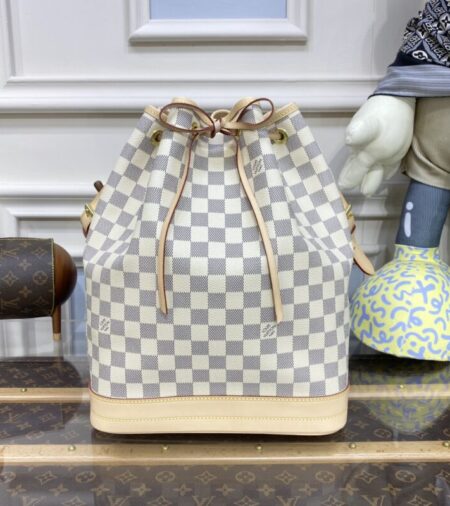 Replica Louis Vuitton Noe  Bucket White Grid MM - Best Fake Designer Bags