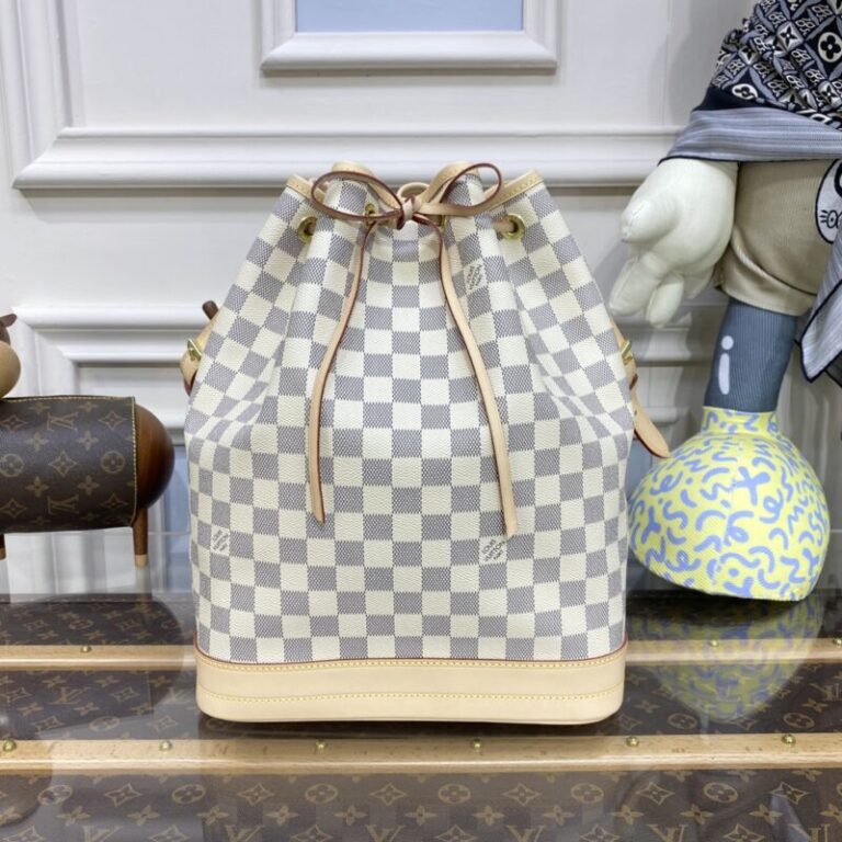Replica Louis Vuitton Noe  Bucket White Grid MM - Best Fake Designer Bags