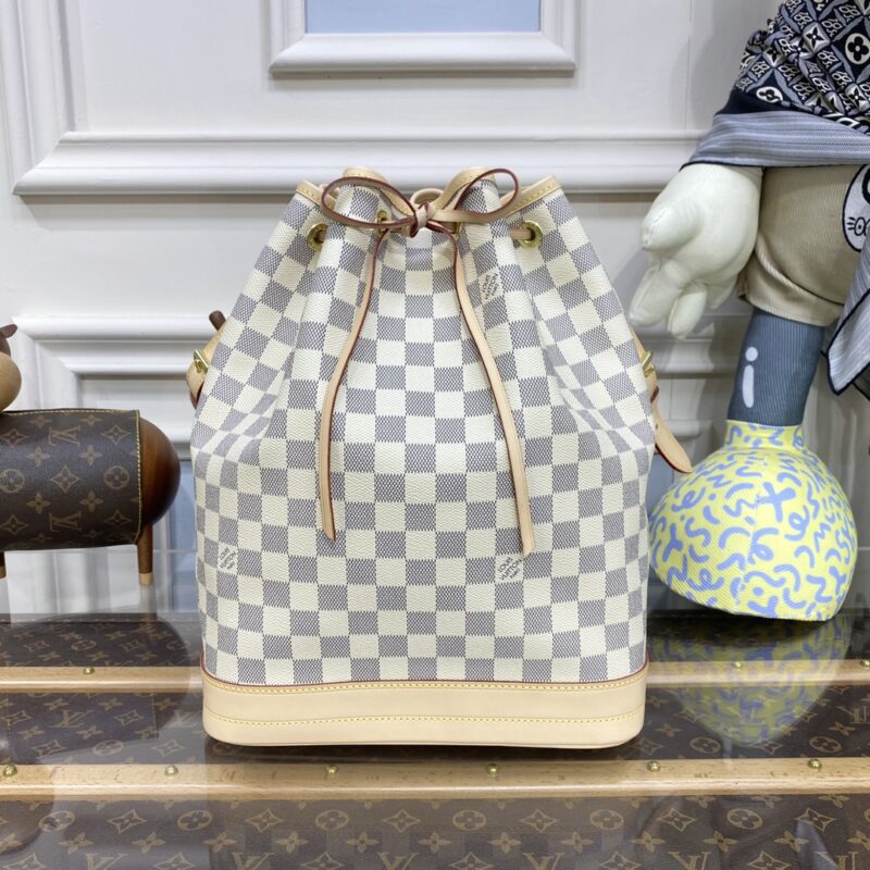 Replica Louis Vuitton Noe  Bucket White Grid MM - Best Fake Designer Bags