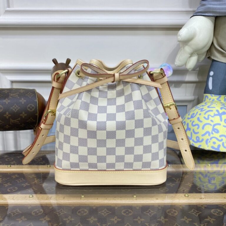 Replica Louis Vuitton  Noe Bucket White Grid - Best Fake Designer Bags