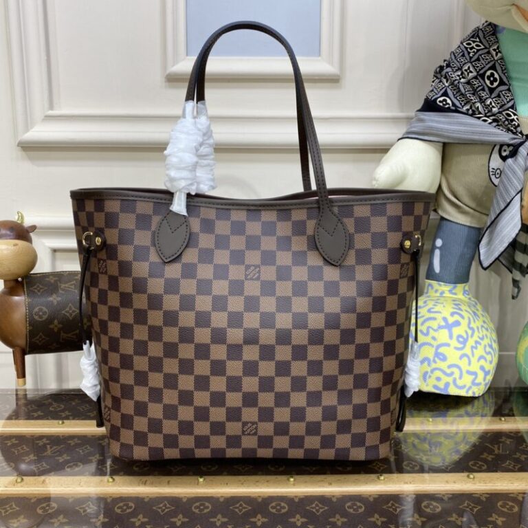 Replica Louis Vuitton Neverfull MM  Grid Pink Inside - Best Fake Designer Bags