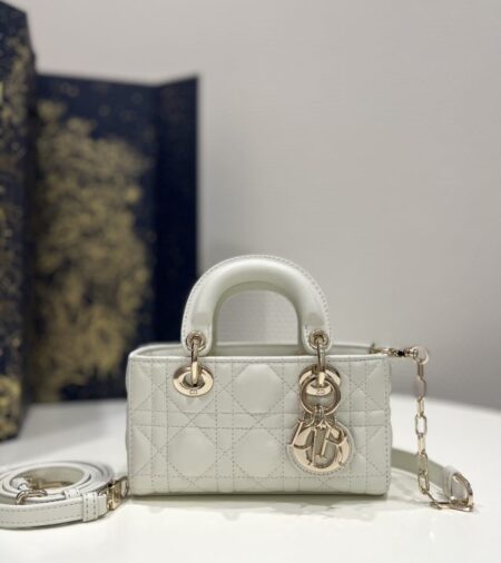 Replica Lady D-Joy Mini Bag White - Best Fake Designer Bags