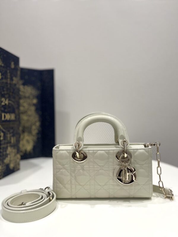 Replica Dior Lady D-Joy Bag  White Patent - Best Fake Designer Bags
