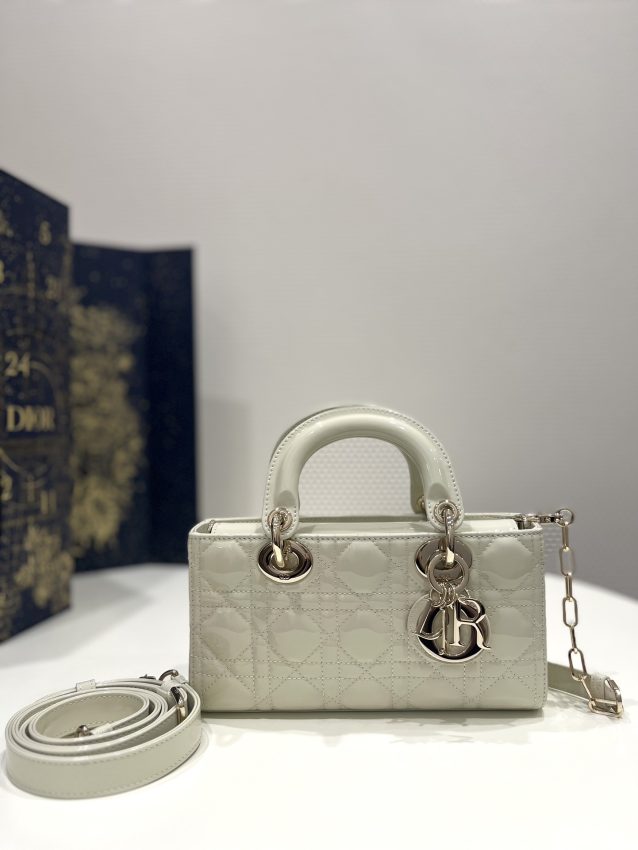 Replica Dior Lady D-Joy Bag  White Patent - Best Fake Designer Bags