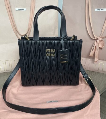 Replica Miu Miu Matelassé  Tote Black - Best Fake Designer Bags