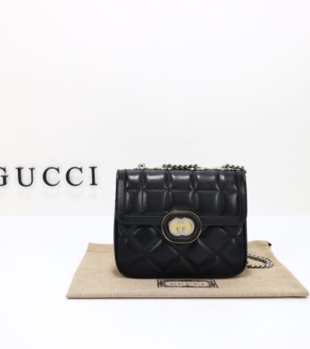 Replica Gucci  Gucci Deco Double G Black - Best Fake Designer Bags