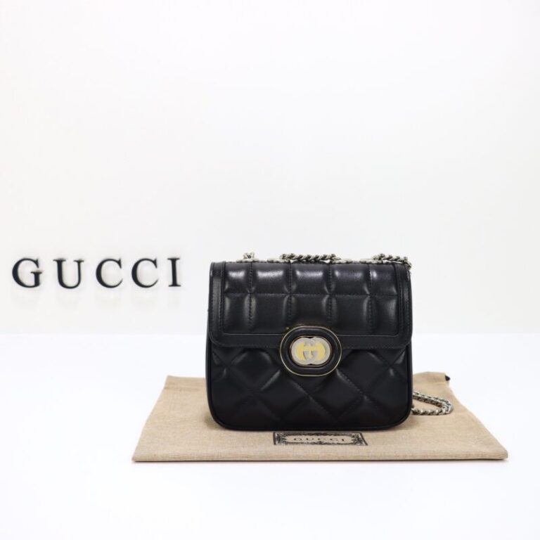 Replica Gucci  Gucci Deco Double G Black - Best Fake Designer Bags