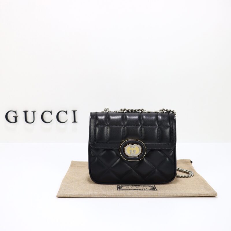 Replica Gucci  Gucci Deco Double G Black - Best Fake Designer Bags