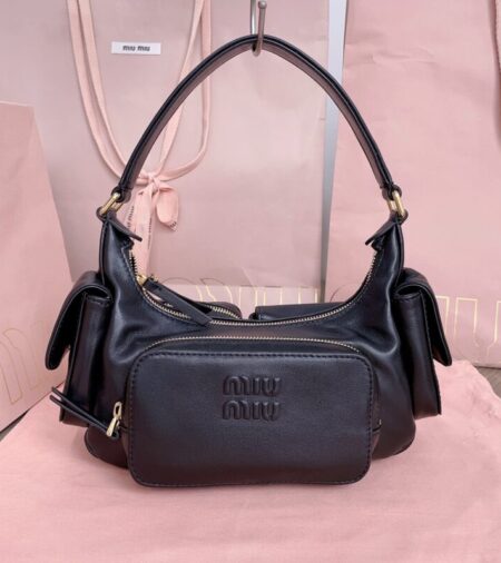 Replica Miu Miu Nappa  Pocket Bag Black - Best Fake Designer Bags