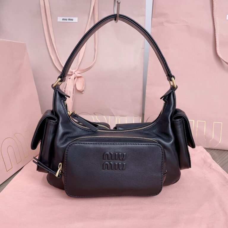 Replica Miu Miu Nappa  Pocket Bag Black - Best Fake Designer Bags