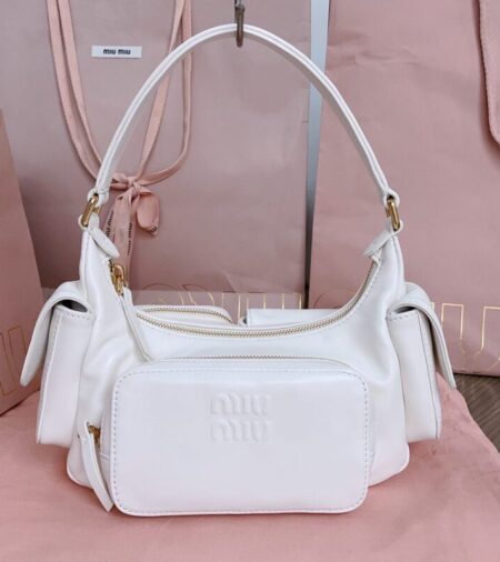 Replica Miu Miu Nappa  Pocket Bag White - Best Fake Designer Bags
