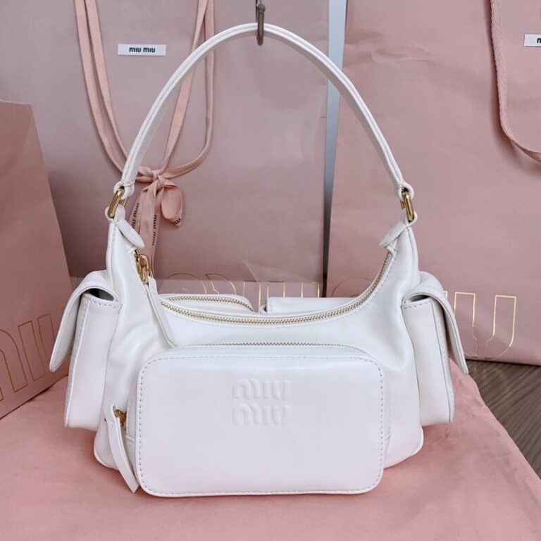 Replica Miu Miu Nappa  Pocket Bag White - Best Fake Designer Bags