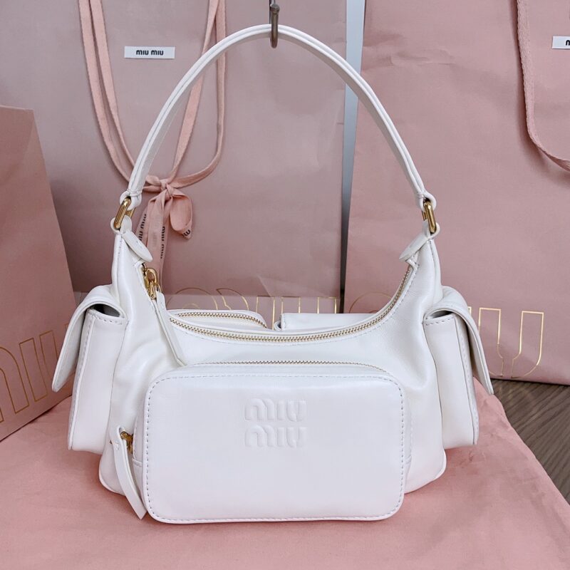Replica Miu Miu Nappa  Pocket Bag White - Best Fake Designer Bags