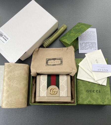 Replica Gucci  Ophidia Compact  White Wallet - Best Fake Designer Bags