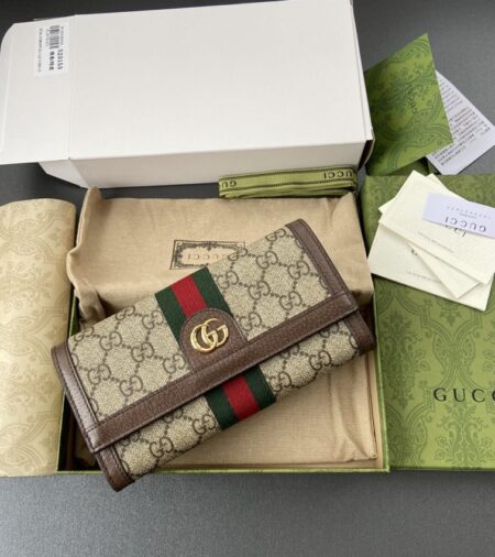 Replica Gucci  Ophidia  Long Wallet Brown - Best Fake Designer Bags