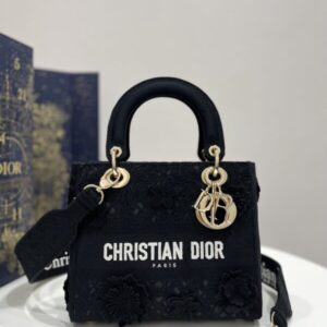Replica Lady Dior  D-Lite Chardons Black - Best Fake Designer Bags