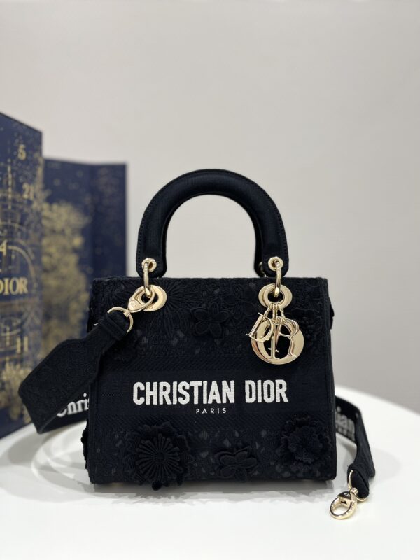 Replica Lady Dior  D-Lite Chardons Black - Best Fake Designer Bags