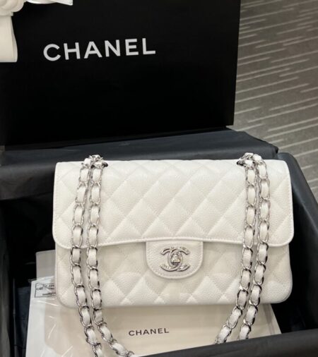 Replica CHANEL Classic Flap 23cm White Silver - Best Fake Designer Bags