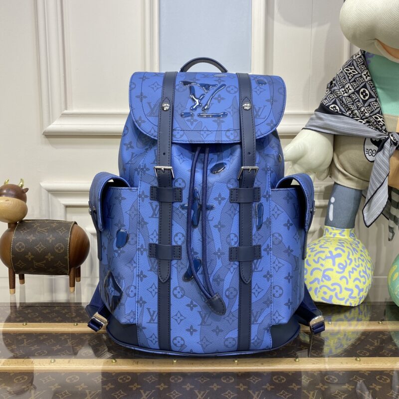 Replica Louis Vuitton Christopher Backpack Blue 2 - Best Fake Designer Bags