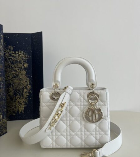 Replica Dior Lady Dior White ABC - Best Fake Designer Bags