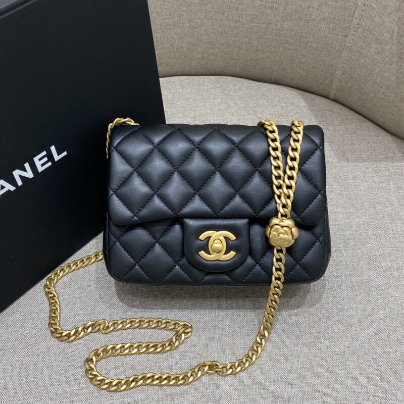 Replica CHANEL 23S Camellia Square Black - Best Fake Designer Bags