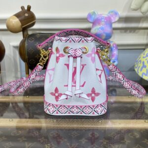 Replica Louis Vuitton Nano Noe White Pink - Best Fake Designer Bags