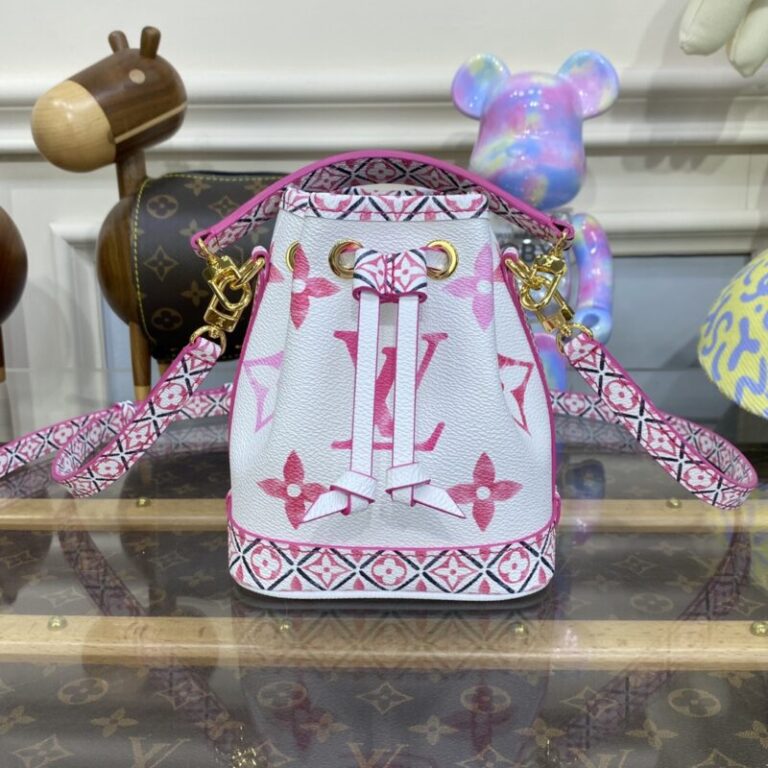 Replica Louis Vuitton Nano Noe White Pink - Best Fake Designer Bags