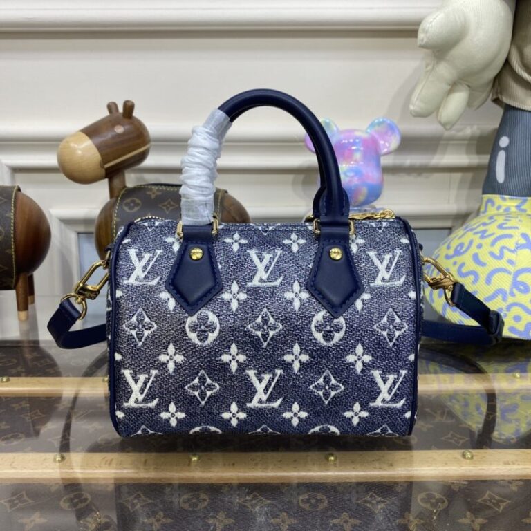 Replica Louis Vuitton Speedy Bandouliere Blue Denim - Best Fake Designer Bags