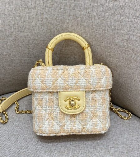 Replica CHANEL Tweed Handle Crush Small Apricot - Best Fake Designer Bags