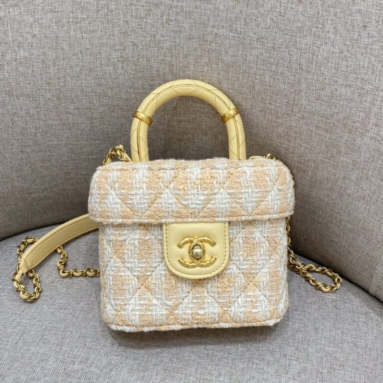 Replica CHANEL Tweed Handle Crush Small Apricot - Best Fake Designer Bags