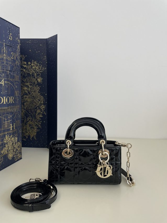 Replica Dior Lady D-Joy Mini Bag Black Patent - Best Fake Designer Bags
