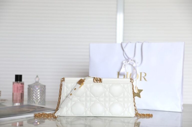 Replica Dior Miss Caro Noire Clutch White - Best Fake Designer Bags