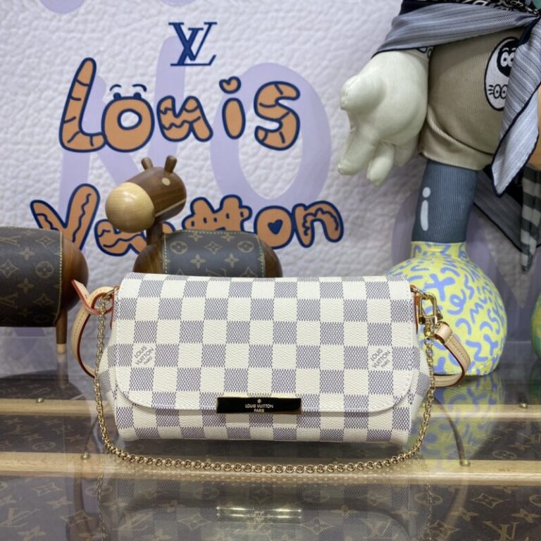 Replica Louis Vuitton Favorite White Grid - Best Fake Designer Bags