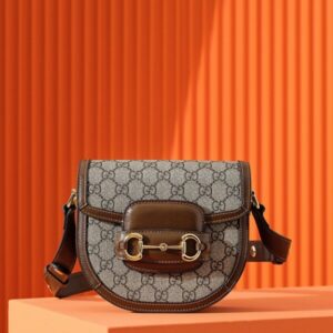 Replica Gucci  Horsebit 1995  Semi-circular  Canvas - Best Fake Designer Bags