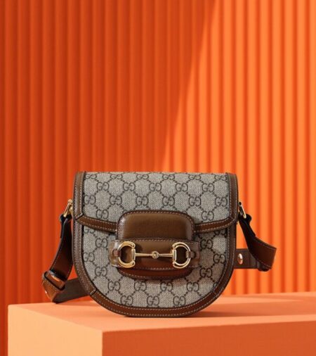 Replica Gucci  Horsebit 1995  Semi-circular  Canvas - Best Fake Designer Bags