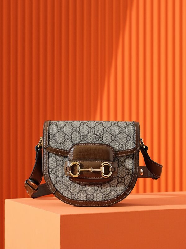 Replica Gucci  Horsebit 1995  Semi-circular  Canvas - Best Fake Designer Bags